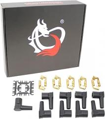AIP Electronics Dragon Fire Race Series Universal 10mm Distributor Boot and Terminal Kit Compatible with Non HEI Point Style Female Cap Distributors Only OEM Fit PWJ182