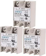 Electronic Parts Solid State Relay SSR-10DA SSR-25DA SSR-40DA 10A 25A 40A SSR Actually 3-32V DC to 24-380V AC SSR 10DA 25DA 40DA DMWD(Color:1pc,Size:SSR 25DA)