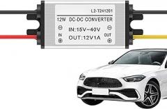 DC Step Down Power Supply - Adjustable Adapter, 1PC Transformer 12v For Automotive Truck And RV, Universal Auto Electronics Voltage Regulator, High Efficiency Converter, Black