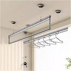 Electric Drying Rack Three Rods Lifting Clothes Hanger Balcony Household Hand Crank Clothes Drying Rod Manual Top Mounted Clothes Cooling Hanger Lifting Clothes Hanger (Color : A, Size : 1.5m)