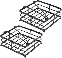Milisten 2pcs Black Iron Flat Square Napkin Holders for Paper Napkins Tabletop Serviette Stands Pressing Arm Kitchen and Bathroom Dispensers for Home and Restaurant Use