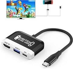 Switch Dock for Nintendo Switch 2/Switch/OLED, 3-in-1 Portable TV Dock with 4K@60Hz HDMI USB 3.0 Port USB C PD 100W Charging,Mini Travel Dock Replacement for Switch Docking Station