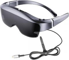 Denash Video Player Glasses,Smart Glasses with 400-inch Virtual HD Screen & Built in Speakers,TV Support 0-600 Myopia Adjustment for Cinema & Gaming