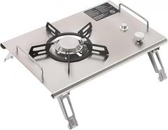 Portable Gas Stove, Electronic Ignition Outdoor Camping Cooking Stove, Portable Stove（Silver）