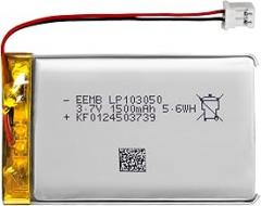 EEMB Lithium Polymer Battery 3.7V 1500mAh 103050 Lipo Rechargeable Battery Pack with Wire JST Connector for Speaker and Wireless Device- Confirm Device & Connector Polarity Before Purchase