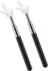 2Pcs Telescopic Teacher Pointer, Extendable Handheld Pointer Finger Pointer Stick, Mini Classroom Pointer for Elementary School Kindergarten Teacher, Classroom Supplies (Black)