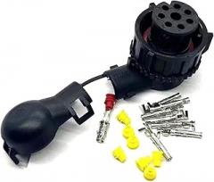 1/8 Pin Automobile Electronic Round Female Plug Tail/Brake/Waterproof Connector 9800680 (Army Green,1 Set)