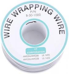 Pilipane TIN Plated Copper Wire Cable 30AWG Flexible Insulation Wrap Jumper Wire for Electronics Testing Breadboard PCB Soldering Black 0.25mm Core 250 Meters Length