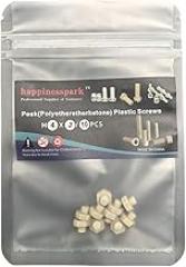 PEEK M4X3 Hex Head Screws 10PCS - High Temperature & Chemical Resistant Plastic Fasteners for Electronics, Medical, Industrial Equipment