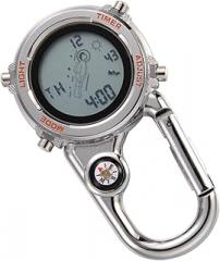 Mikinona Clip-On Electronic Metal Fob Watch Orange for Outdoor Sports Climbing Backpack Unisex Hanging Clip