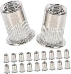 Cabilock 70pcs Rivet Nuts Stainless Steel Flat Head Threaded Insert Nuts for Quick Installation Machinery Furniture Electronics Precision Threading for Secure Fit