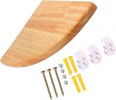 Milisten Wooden Corner Shelf Wall Mount Floating Storage Rack Rubber Wood Fan-Shaped Wall Mounted Shelf 22cm Radius for Bathroom Kitchen Living Room