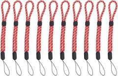 BESPORTBLE 10Pcs Adjustable Nylon Camera Wristband and Cell Phone Anti-Lost Wrist Strap for Outdoor Travel, Red Sturdy Anti-Fall Hand Wrist Lanyard for Electronics