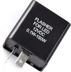 2 Pin 12V Universal Electronic LED Flasher Relay, Adjustable Frequency Relay Fix for Car Motorcycle LED Turn Signal Blinker Hyper Flash Relay