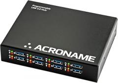 Acroname - Managed USB Switch/Hub 2 Computers - 9 Port, Fast Charge (4A), Industrial & Scientific Grade, Programmable Compatible with Mac/Windows/Linux for Keyboard Mouse External Hard Drive