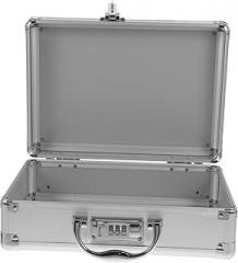 Aluminum Suitcase Tool Carrying Box Lockable Medicine Storage Portable Hard Case for Electronics