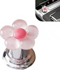 1 PC Flower Push Start Button Cover, Cute Start to Stop Button Cover, Engine Ignition Starter Decoration Sticker, Universal for Cars, Trucks, SUVs, Sedans (Pink)