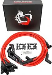 AIP Electronics Dragon FIRE Performance 10mm Ignition Spark Plug Wire Set Compatible with Chevrolet 366 396 427 454 502 V8 (45 to 90) HEI Cap ONLY OEM Fit PWJ112