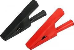 YOKIVE 1 Pair Alligator Clips, Insulated Crocodile Test Clamps | Connecting Battery, Great for Electronic Equipment (Black, Red, Silver, 3.1 -Inch)