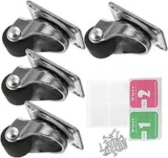 4pcs Mini Swivel Caster Wheels Heavy Duty Casters for Furniture Low Smooth Rotation for Appliances and Electronic Instruments