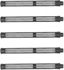 Airless Spray Filter Mesh, 60 Mesh Black Replacement Filter 390/395/490/495/595 Sprayers — Compatible with Latex & Enamel Coatings, Plastic-Iron Construction, 20 mm × 91 mm(5PC)