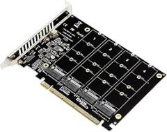 4-Disk Array Card for PH44 NVME,High Speed PCIE Signal Split Array Card or Adapter Card for M.2 NVME SSD to PCIE X16-4 Port SSD Array Card for Motherboard Black