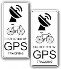 2x Bicycle Warning GPS Tracking Device Sticker - Bike Theft Decal for Top Tube
