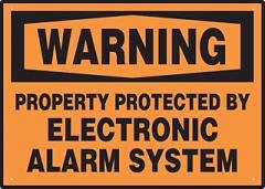 Warning Safety Label Property Protected by Electronic Alarm System 12X8 Inch Tin Sign Great for Garden and Yard Wall Decor
