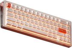 MelGeek REAL67 Wired Gaming Keyboard with RGB, Magnetic Keyboard with Hall Effect, Rapid Trigger, Hot-Swappable, Snap Tap & Adjustable Actuation, Online HIVE Custom (Sodium-White)