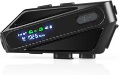 Motorcycle Helmet Bluetooth Headset, Motorcycle intercom, Multiple Communication Modes, Stereo Channels, Intelligent Noise Reduction, IPX6 Waterproof, Compatible with Various Helmets