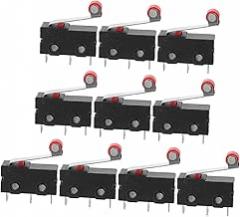 Homoyoyo 10Pcs Nc Micro Roller Lever Arm Snap Action Switch for Electronics Projects and Reliable Limit Switch