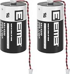 EEMB 3.6V LS14250 Battery ER14250 1/2AA 1200mAh Replacement Lithium Battery for Delta PLC Battery DVPABT01 DVP-EH/ES/SA/SS/SX Series (2 Pack)