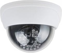 Dummy Electronic security Dome Realistic Looking Security Camera Red LED Light Sensor AA Battery Powered