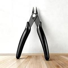 5-Inch Precision Flush Cutter Pliers – Micro Wire Cutter for Jewelry Making, Crafts, 3D Printing Plastic Models & Electronics（Black）