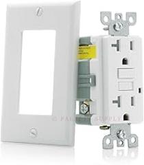 Paladin 20A Tamper Resistant GFCI GFI Receptacle Outlet w/Wallplate & LED Indicator - UL Certified, White, 20 Amp 125v (1 Pack)