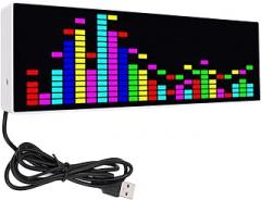 LED Music Spectrum Display, ABS Material, Voice Controlled RGB Music Spectrum, Electronic Clock with 384 LEDs for Home Decor