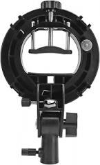 S Type Bracket Bowens Mount Flash Holder,for Speedlite Flash Snoot Softbox Beauty Dish Reflector Umbrella,Precise Tilt Control,Large Handle,Integrated Umbrella Mount