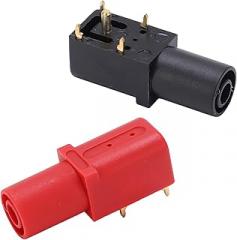 PCB Banana Socket Safety Plug 4mm for Circuit Detect, CAT II 1000VMax.24A for Electronic Accessories Red & Black 2Pcs