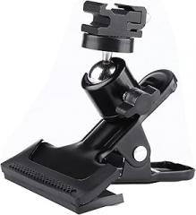 Oumij Cell Phone Holder Clip Metal Photo Studio Backdrop Clamp Ball Head Cold Shoe Bracket with 1/4 Thread