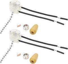 2pcs Durable Pull Switch for Ceiling Lights Wood Lamp Pull Chain Simple Design for Ceiling Fans Wall Lamps and DIY Projects