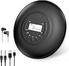 Gueray Portable CD Player Bluetooth: CD Player Portable with Headphones LCD Display Anti-Skip Protection CD Discman with AUX Cable for Car Home
