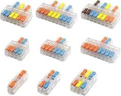 fengpeng 10/50pcs Quick Wire Connector Universal Compact Wiring Splicing Conector Electrical Push in Lighting Terminal Block(M-411,10PCS)
