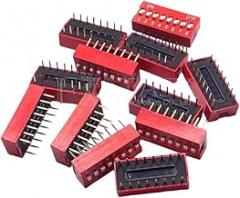 10PCS DIP Switch 8 Bit Way 2.54mm Toggle Switch Red Snap Switch Electronic New for Arrival 2025 High for Quality
