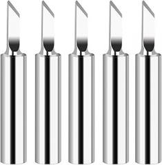 5-Pack 900M-T Copper-Iron Alloy Soldering Iron Tips for Precision Electronics Work, 200-480°C Range, for Narrow Pitch and Drag Soldering(900M-T-SK)