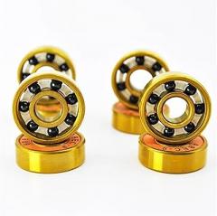 8Pcs 608 2RS Hybrid Black Ceramic Ball Bearing 8 * 22 * 7mm Silicon Nitride Roller Skate Skateboard Wheel Golden Longboard Bearings