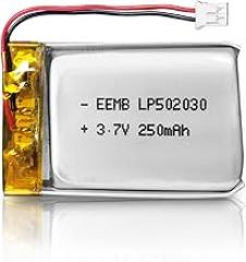 EEMB 3.7V Lithium ion Battery 250mAh 502030 Rechargeable 3.7 Volt Lipo Battery Pack with Wire JST Connector for VXI Blue Parrott- Confirm Size & Polarity Before Purchase