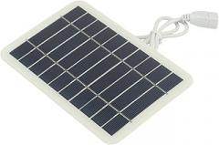 5W 5V Portable Solar Panel with USB Output for Charging Mobile Phones, Power Banks, and 3.6V–5V Electronics – IP65 Weather-Resistant, EVA-Laminated Polysilicon Panel for Outdoor Use