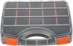 TEHAUX Tool Organizer Box Plastic Storage Case for Electronic Components Removable Compartments Portable Parts Organizer for Tools Crafts and Small Hardware Storage