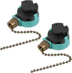 Ceiling Fan 3 Speed Switch ZE-268S6, 4 Wire Fan Pull Switch Replacement Control Switch Compatible with Hunter Ceiling Fans, Wall Lamps, Cabinet Light (Bronze)2 Pack