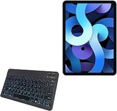 BoxWave Keyboard Compatible with Apple iPad Air (4th Gen 2020) - SlimKeys Bluetooth Keyboard - with Backlight, Portable Slim LED 7 Colors - Jet Black
